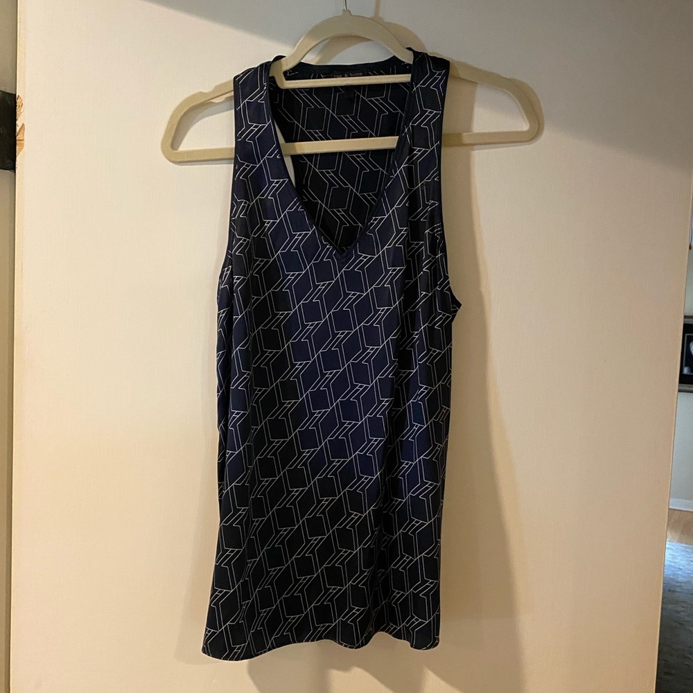 Rag & Bone Navy Silk Tank top